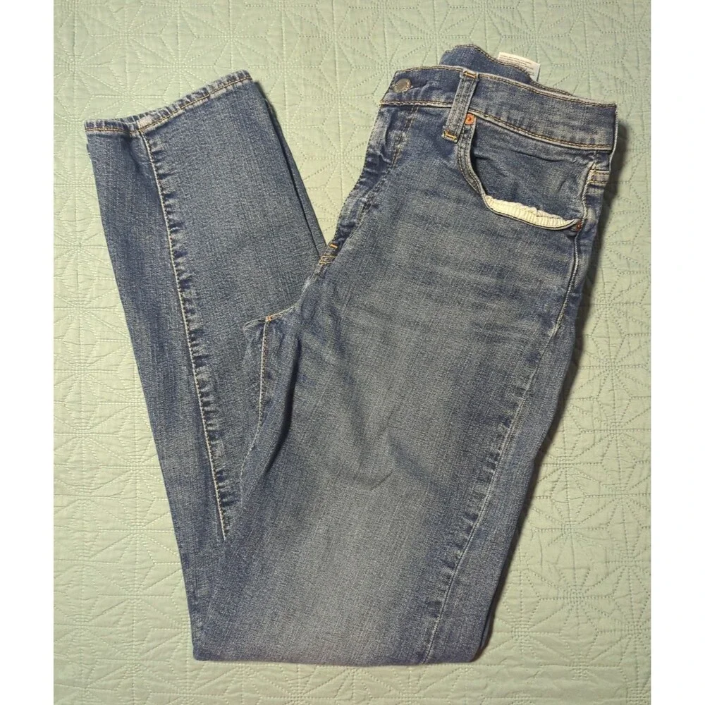 Levi's Premium 502 Big E Regular Taper Fit Mens Jeans 32x34 Stonewashed Zip Fly